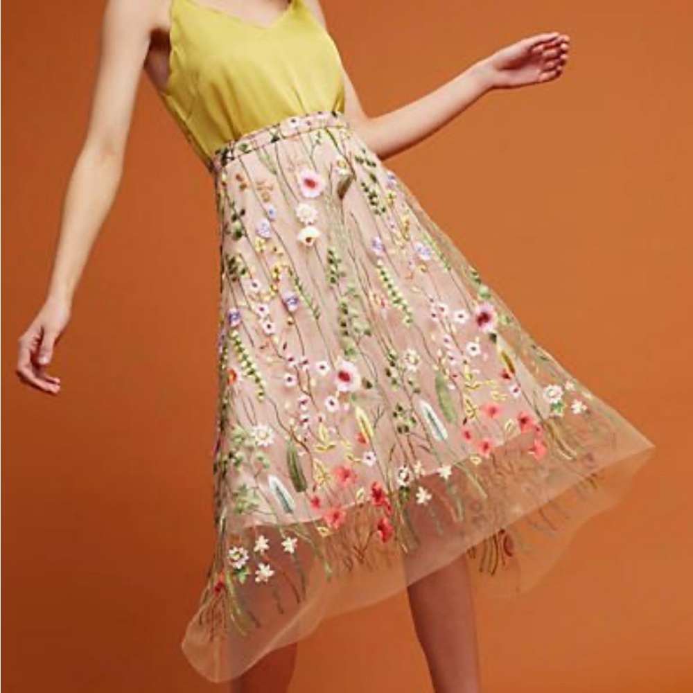 Anthropologie EVA Franco Waverly Garden Skirt